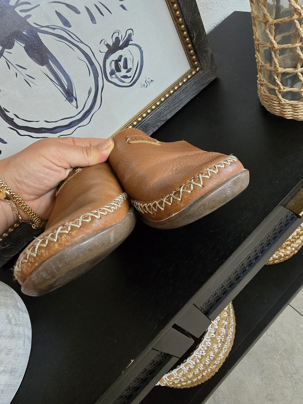 ugg slippers Women’s Tamara Mules Chestnut 9 Leather Slip On - Picture 4 of 10